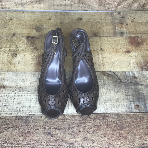 Angels 4 Ever slingback heels size 7.5 M brown - Picture 4 of 5